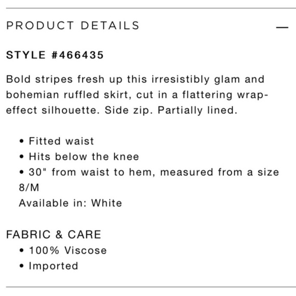 NWT!! LOFT Blue white Striped Ruffle Wrap Skirt - Picture 5 of 5